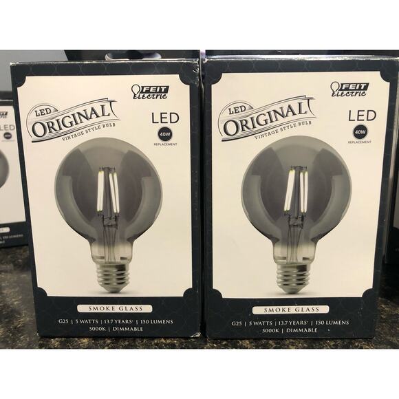 2 Feit Electric the Original Vintage Style Bulb LED Original smoke glass - Picture 1 of 2